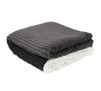 Plaid flanelle côtelé 180x220cm gris