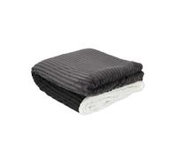 - Plaid flanelle côtelé - 180x220cm - Gris