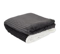 Plaid Flanelle Côtelé Sherpa 180x220cm Gris