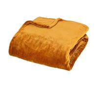 Atmosphera - Plaid Flanelle Cuddly Jaune Moutarde 130x180cm