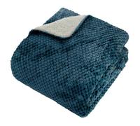Plaid Sherpa en Flanelle Lyno 130x170cm Bleu