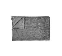HOME DECO FACTORY - TX0098 Plaid en Flanelle Embossé - Doux et Élégant - Conçu pour Canapé ou Lit - Facile à Entretenir - Taille 120 x 150 cm - Couleur Gris Foncé
