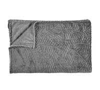 Plaid Flanelle Embosse Roméo 150x200cm Gris Foncé