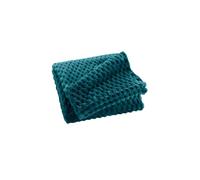 Douceur d'Intérieur Plaid doux Mini Frosty Flanelle relief unie 125 x 150 cm Bleu