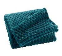 Douceur d'Intérieur Plaid doux Mini Frosty Flanelle relief unie 125 x 150 cm Bleu