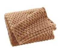 Douceur d'Intérieur Plaid Mini Frosty – Flanelle en relief, doux – 125 x 150 cm Camel