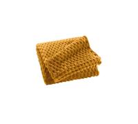 Douceur d'Intérieur – Plaid Mini Frosty – Flanelle en relief uni 125x150 cm – Ocre