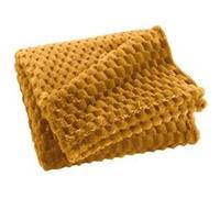 Plaid Flanelle en Relief "Mini Frosty" 125x150cm Ocre Jaune