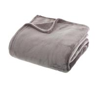 Atmosphera Plaid uni en flanelle Gris 180 x 230 cm