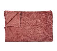 Plaid flanelle JULIA 150x200 cm motif végétation rouge terracotta