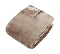 Plaid flanelle Ollis beige lin 260x240cm - Atmosphera Créateur d'intérieur