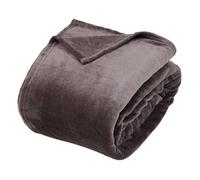 Plaid en Flanelle Uni Ollis 240x260cm Gris Foncé