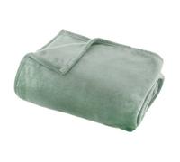 Atmosphera – Plaid en flanelle Ollis Uni Vert céladon 180x130 cm