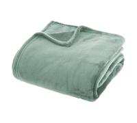 Atmosphera – Plaid en flanelle Ollis uni vert céladon 230x180 cm