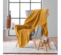 Plaid flanelle relief 125 x 150 cm Mini Breetzy ocre