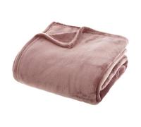 Atmosphera – Plaid uni en flanelle – 180 x 230 cm – Rose