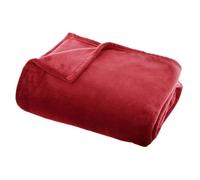 Atmosphera - Grand plaid en Flanelle uni - 180x130 cm - Rouge - OLLIS Rouge G