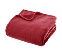 Atmosphera Plaid uni en flanelle Rouge 180 x 230 cm