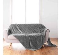 Plaid Flanelle Uni Arya 180x220cm Gris