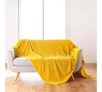 Plaid Flanelle Uni Arya 180x220cm Jaune