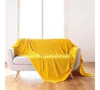 Plaid Flanelle Uni Arya 180x220cm Jaune