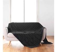 Douceur d'Intérieur – Plaid – Arya – Flanelle uni 180 x 220 cm – Noir
