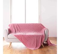 Plaid Flanelle Uni Arya 180x220cm Rose