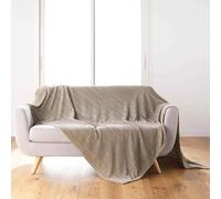 Plaid Flanelle Uni Arya 180x220cm Taupe