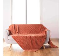Plaid Flanelle Uni Arya 180x220cm Terracotta