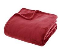 Atmosphera - Plaid uni en Flanelle - Rouge 180x230 cm