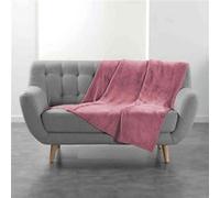 Plaid Uni en Flanelle Flanou 180x220cm Rose