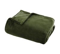 Atmosphera - Plaid - Flanelle - Vert Kaki - 125x150 cm