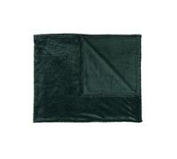 Plaid Flanelle Vert Sapin 120x150cm, Effet Embossé Ultra Doux, Lavable en Machine - OLIN -