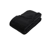 Atmosphera Plaid en microfibre uni 230 x 180 cm Noir