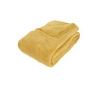 Plaid en Microfibre uni - 230x180 cm - Jaune Ocre