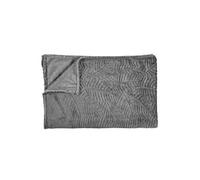 Plaid Gris Foncé Flanelle Embossé 120x150cm - ISLOV -