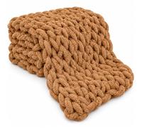Plaid Grosse Maille Blanc Crème, Couverture en Chenille pour Canapé et Lit | Fil chenille doux et maille épaisse pour décorer un canapé, un lit ou un fauteuil avec une texture chaleureuse