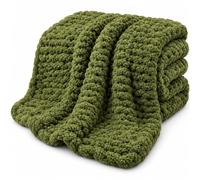 Plaid Grosse Maille Blanc Crème, Couverture en Chenille pour Canapé et Lit | Fil chenille doux et maille épaisse pour décorer un canapé, un lit ou un fauteuil avec une texture chaleureuse