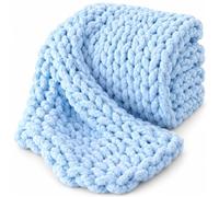 Plaid Grosse Maille Blanc Crème, Couverture en Chenille pour Canapé et Lit | Fil chenille doux et maille épaisse pour décorer un canapé, un lit ou un fauteuil avec une texture chaleureuse