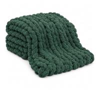 Plaid Grosse Maille Blanc Crème, Couverture en Chenille pour Canapé et Lit | Fil chenille doux et maille épaisse pour décorer un canapé, un lit ou un fauteuil avec une texture chaleureuse
