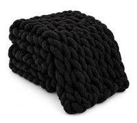 Plaid Grosse Maille Blanc Crème, Couverture en Chenille pour Canapé et Lit | Fil chenille doux et maille épaisse pour décorer un canapé, un lit ou un fauteuil avec une texture chaleureuse