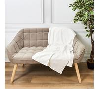 Home Deco Factory Plaid TX9322 gaze de coton jacquard 120x150 cm blanc craie