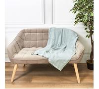 HOME DECO FACTORY - TX9324, Plaid Gaze en Coton Vert Givre, 120x150cm, Conçu pour 2 Personnes, Design Élégant et Pratique, Conçu pour Réhausser Votre Intérieur