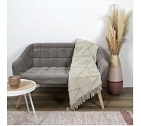 HOME DECO FACTORY – Plaid Ethnique Relief Losange TX9134 Coton 120x150 cm Écru