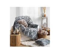 Plaid imitation fourrure Antartic Gris 180x220