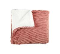 Plaid imitation fourrure rose et sherpa 140 x 200 cm