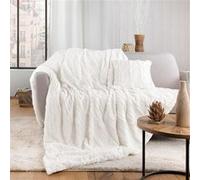 Douceur d'Intérieur Plaid Foxy Imitation fourrure & sherpa 180 x 220 cm Naturel