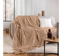 Douceur d'Intérieur Plaid Foxy – Chaud hiver, imitation fourrure & sherpa 125 x 150 cm Sable