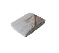 Plaid imitiation effet fourrure 2 tons et flanelle - 150 x 125 cm - Gris
