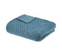 Plaid 3D Geo Fausse Fourrure - Bleu Canard 180x230 cm - Atmosphera créateur d'intérieur